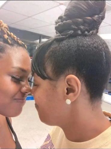 Sanaa and Saleemah share a sweet moment.
