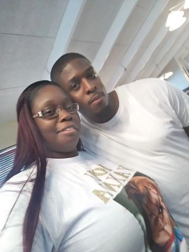 Joseph poses with his sister, Jessica Dinkins-Joseph.