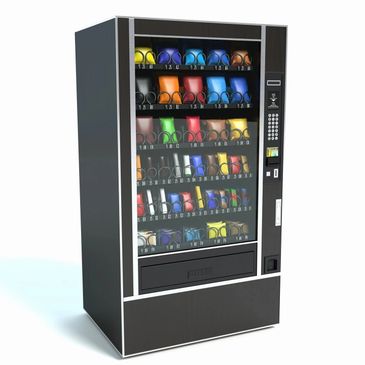Vending machine displaying snack options