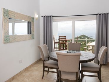 Dining table and outdoor balcony
