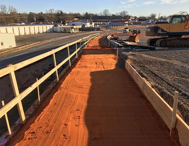 South wall east side starting sidewalks