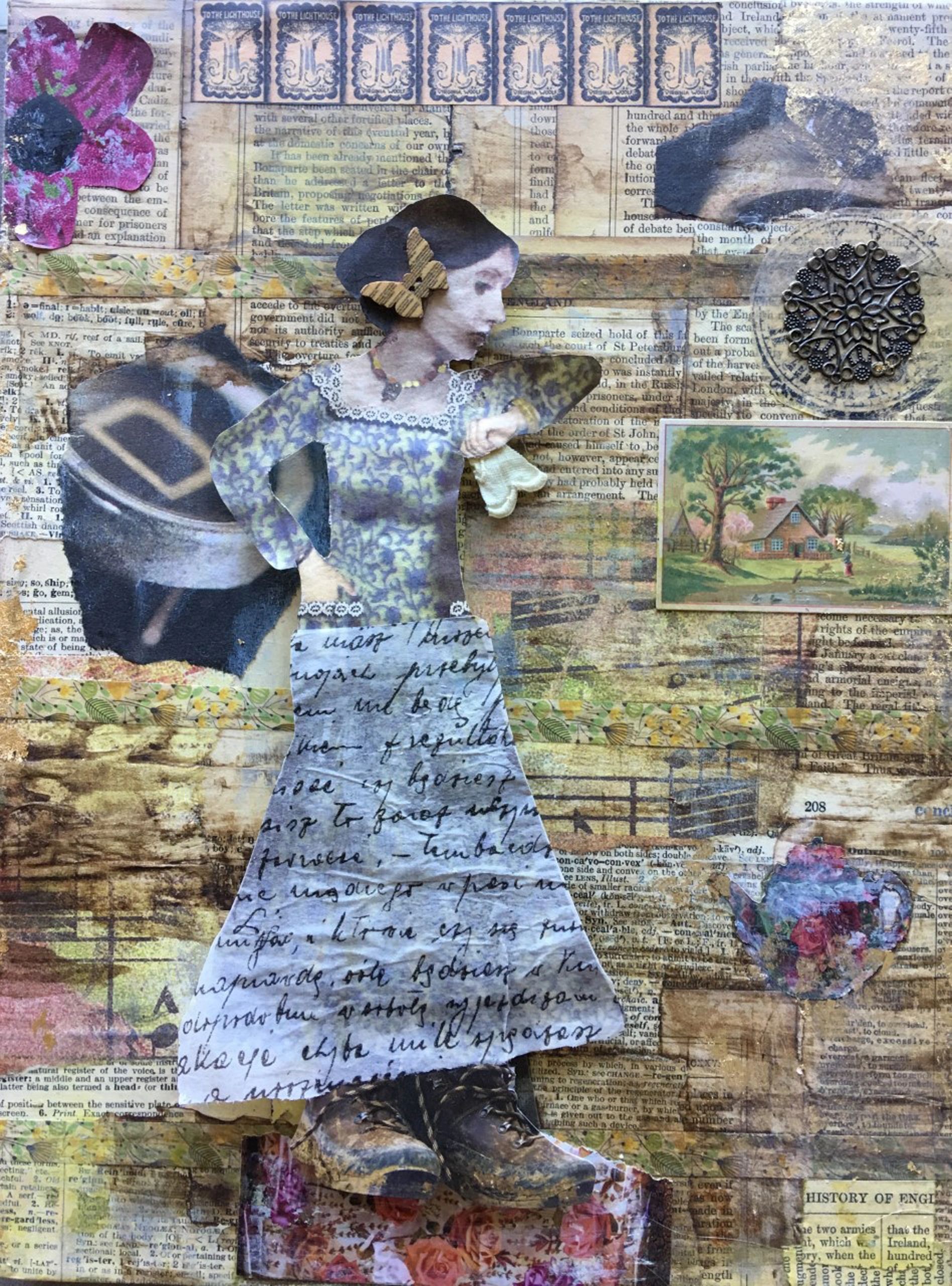 Collage Art honoring Virginia Wolff