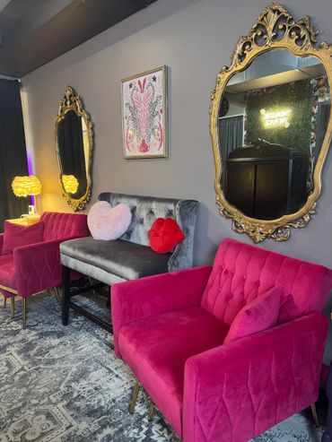 Velvet decor in our wedding chapel at Marry Me Philadelphia.