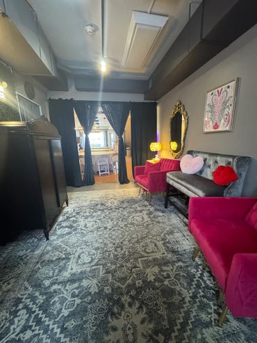 The bridal suite at the wedding chapel at Marry Me Philadelphia wedding venue.