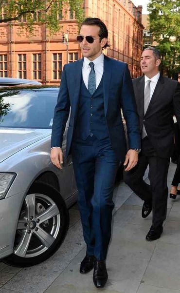 Men's blue suits with vests. white dress shirts. Blue ties. Bespoke suits for men. Wedding suits