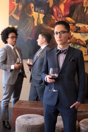 Woman's custom made suits bow ties custom made shirts for woman