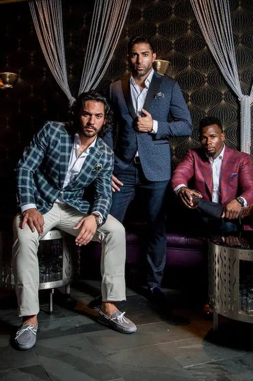 Men's bold patterned sport coats custom dress shirts custom blue jeans custom tailored .