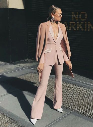 Custom made light pink suit for woman light pink blazer light pink pants