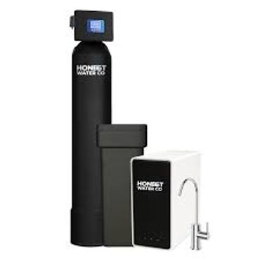 Honest Water Co water filtration system with sleek black design.