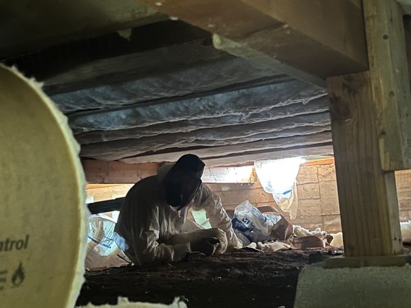 Crawlspace insulation install in Redding, CA by The Insulation Ninjas.