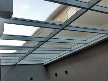 Cobertura de vidro, teto de vidro, vidro laminado, estrutura em alumínio, vidro de segurança 