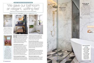 House Beautiful magazine, September 2023, bathroom makeover, luxury bathroom, bathroom ideas
