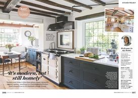 Ideal Home magazine, February 2021, kitchen makeover, black kitchen, cottage kitchen, contemporary