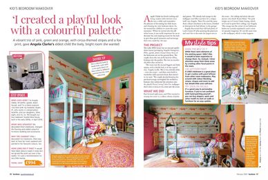 Colourful kids bedroom, pink and orange decoration, Your Home journalist, @janecrittenden, bedroom