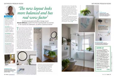 Your Home magazine, March 2022, bathroom makeover, freestanding bath, Scandi style, neutral bathroom