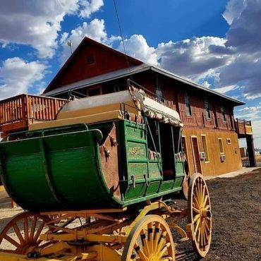 Stagecoach and 1899 building