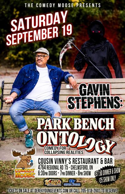 Comedy show poster for Gavin Stephens' Park Bench Ontology on September 19.