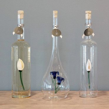 Flowers in a Glass Bottle.