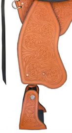 Reinforced trail fenders are stitched and lined with oil tan leather. No