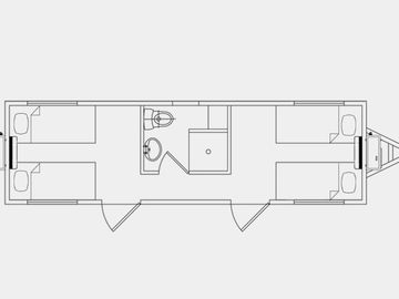 Dormitorio móvil con baño completo