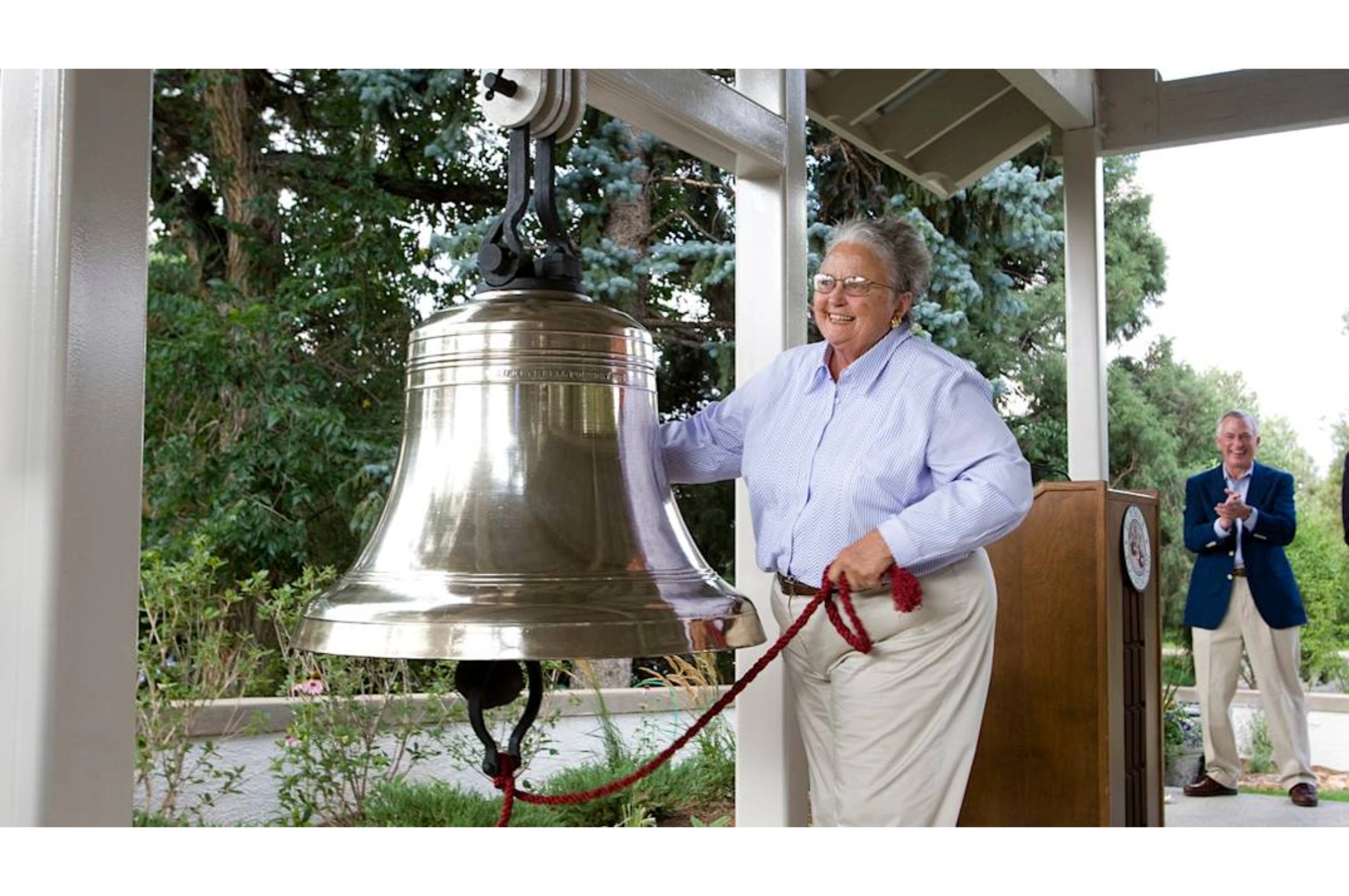 Judy Bell at the dedication of The Judy Bell Plaza at the Penrose House in Colorado Springs, Co.