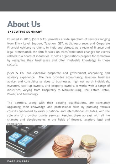 About Us page of Coporate Profile