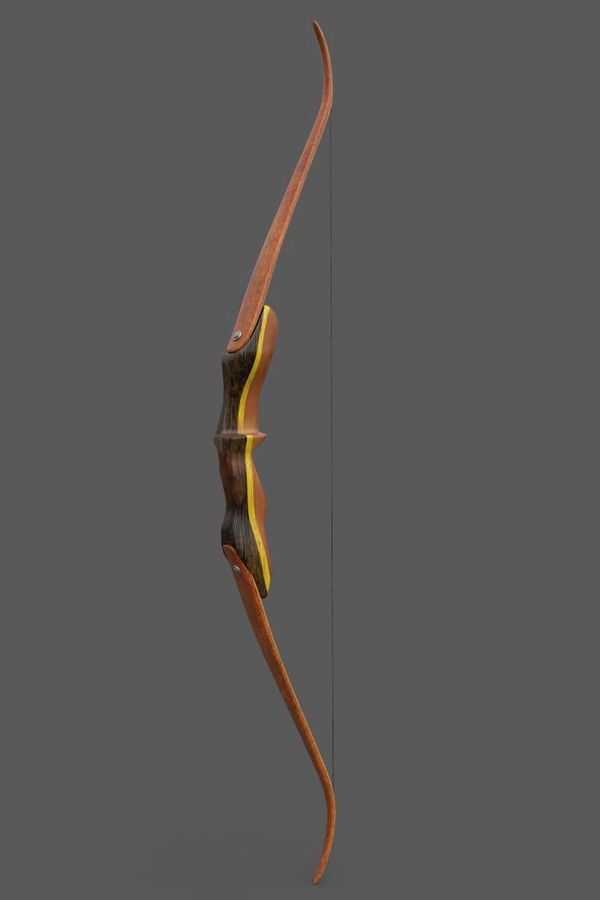 3D modeled and textured recurve bow