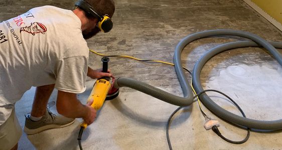 With our dustless methods we can safely grind down all types of adhesives for level clean floors.