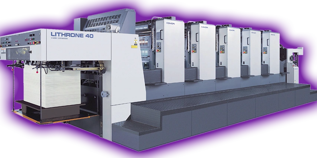 six color kamori printing press pantone ink press plates conventional delivery Print Roswell Atlanta