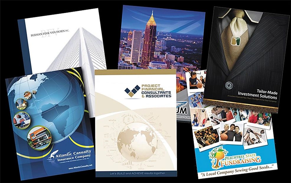 Presentation folders 9x12 pockets full color printing laminated folded diecut design printing