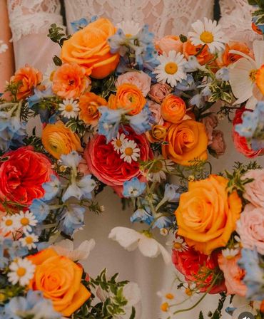Wedding bouquets, colorful.