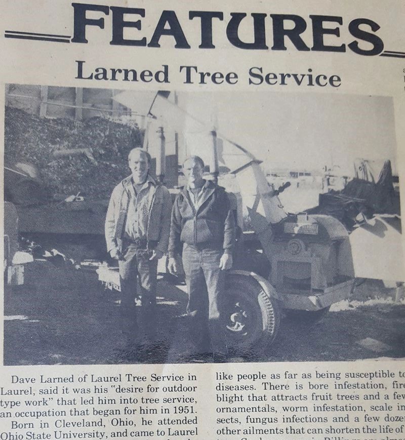 Dave Larned SR And Dave Larned JR after completing a tree removal service.