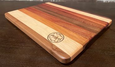 Exotic Woods Serving Board Approx. 16" x 12" x 3/4". Perfect for engraving logo or name in lower
