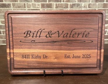 Prestige solid walnut cutting/serving board 18" x 12" x 1 1/2" with juice grooves