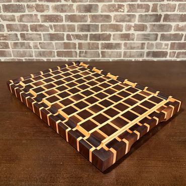 Walnut /Maple Brick pattern END grain cutting /chopping board ,juice grooves Call for pricing