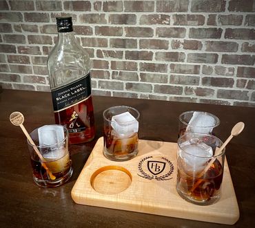 Maple Flight Board in Whiskey glass configuration.