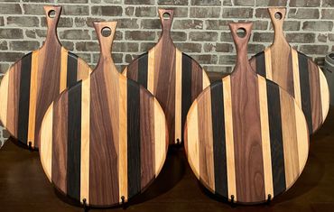 It's Party Time, hand crafted exotic woods Pizza/Serving/Charcuterie board