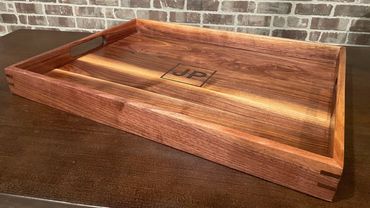Solid Walnut 18 x 24 x 2 1/2" Big Dog serving/ottoman tray personalized