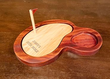 19th Hole Golf Themed Charcuterie Board With Removable Maple Insert