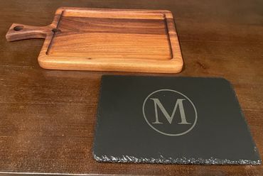 You N Me beautiful Walnut and Slate charcuterie board