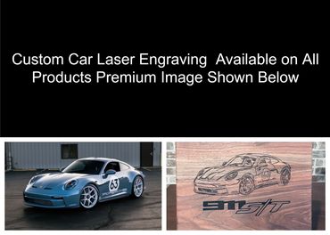 Beautiful 14 x 12 x 1" solid walnut Motoring Cutting/Serving board with premium image engraved.