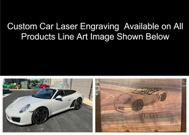 Motoring collection 14 x 12 x 1 Line Art Engraving