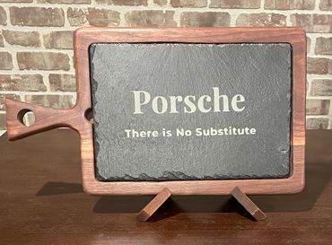 You N Me Slate and Walnut Charcuterie Board. Easily customized for you!