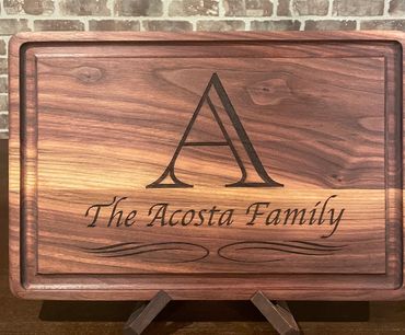 Prestige solid walnut cutting/serving board 18" x 12" x 1 1/2" with juice grooves