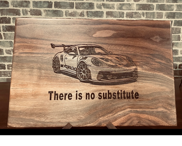 18" x 12" x 1" Solid Walnut Large Motoring Board With Premium Image. Breathtaking!!