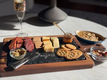 You N Me Walnut and Slate Charcuterie Board in action!