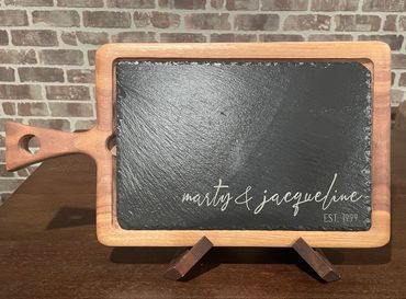 You N Me beautiful Walnut and Slate charcuterie board