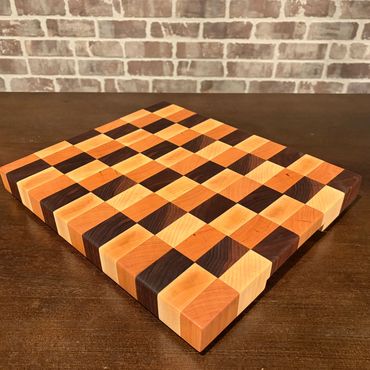 Walnut, Maple and Cherry END grain cutting /chopping board. Amazing! Call for pricing