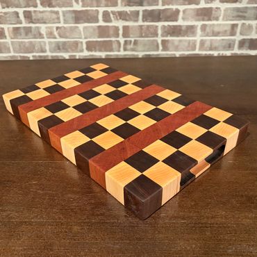 Walnut, Maple and Mahogany END grain cutting /chopping board. Amazing! Call for pricing