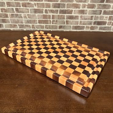 Walnut /Maple checkerboard style END grain cutting /chopping board ,juice grooves Call for pricing